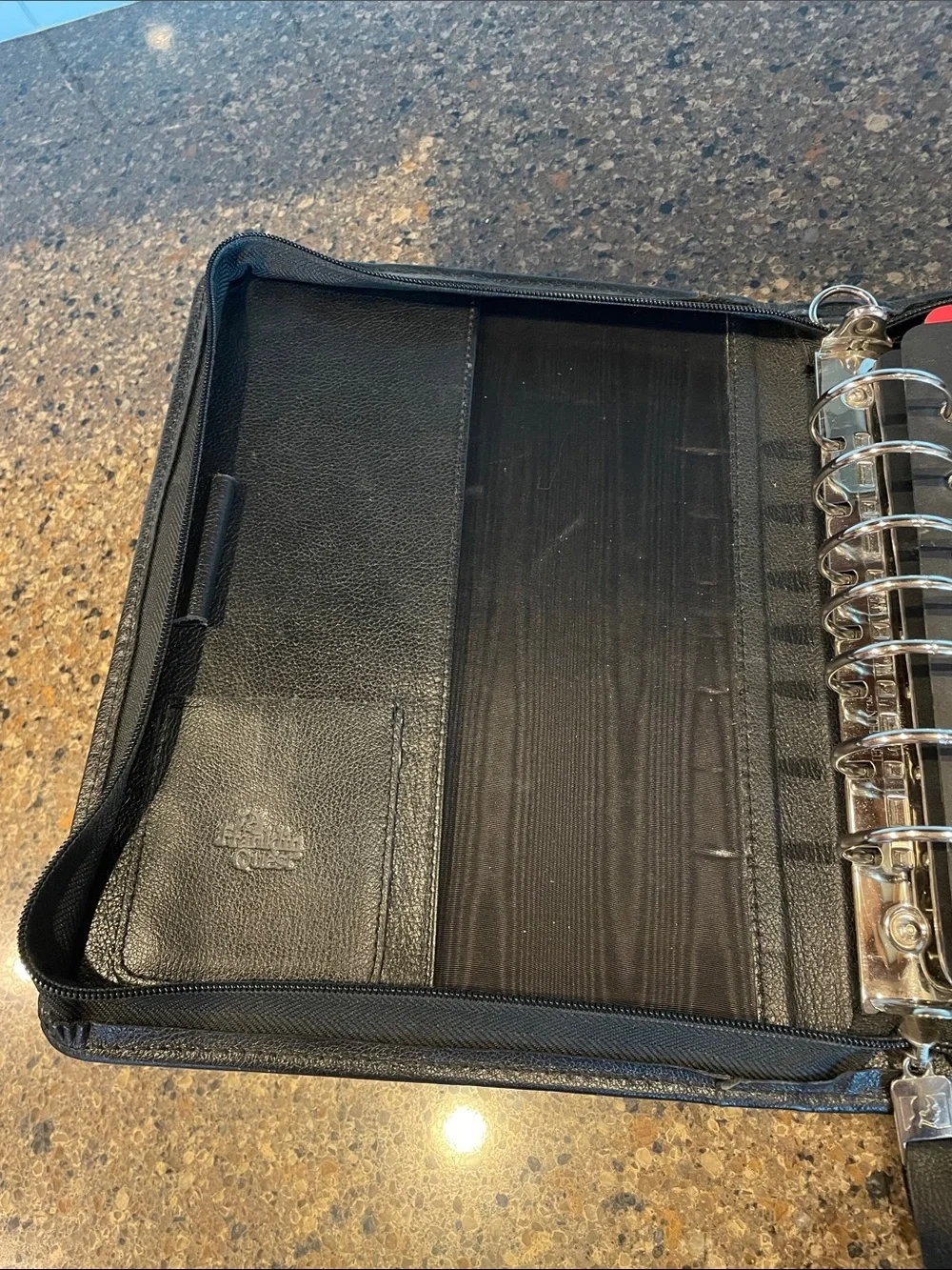 Vintage Franklin Quest 7 Ring Black Leather Planner